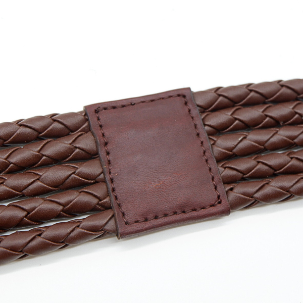 MISCHA - Womens Dark Brown Plait Leather Belt