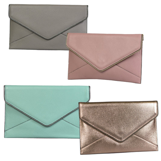 Castlecrag - Genuine Pebbled Leather Clutch