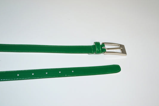 LACEY - Womens Dark Forest Green Patent Leather Belt