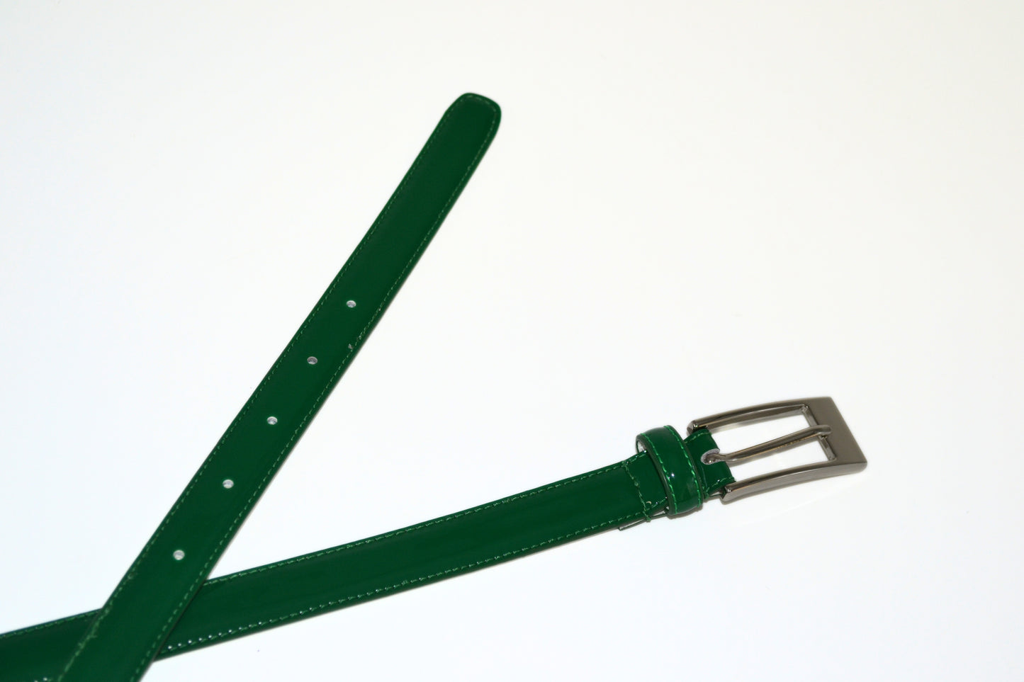 LACEY - Womens Dark Forest Green Patent Leather Belt