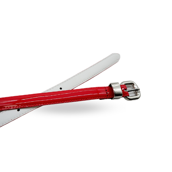 CARRIE -  Womens Red Patent Leather Belt