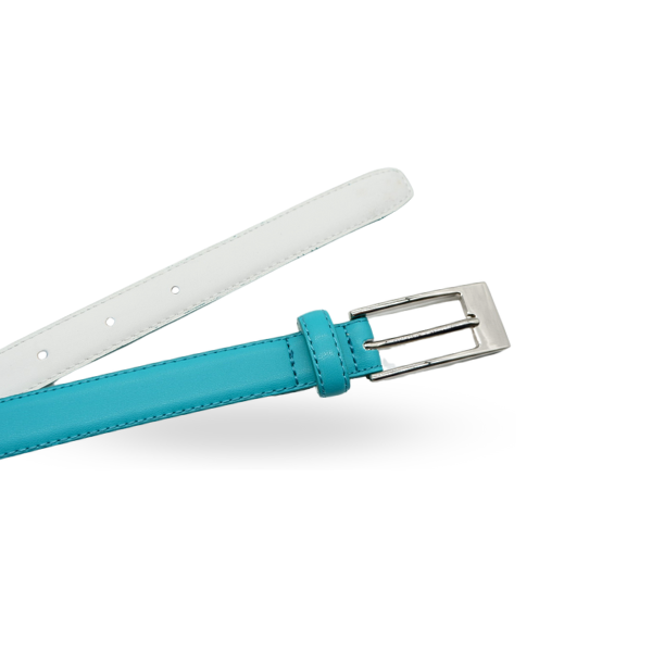 DEANEEN - Womens Aqua Blue Genuine Leather Belt