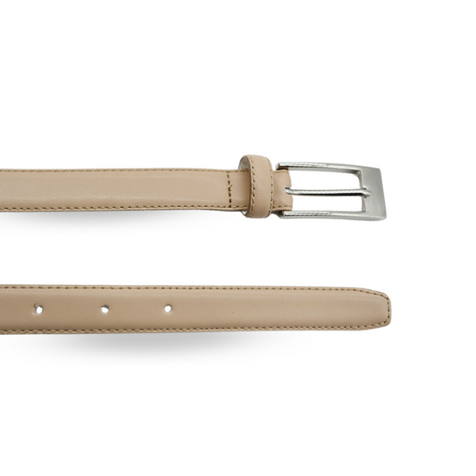 DEANEEN - Womens Beige Genuine Leather Belt