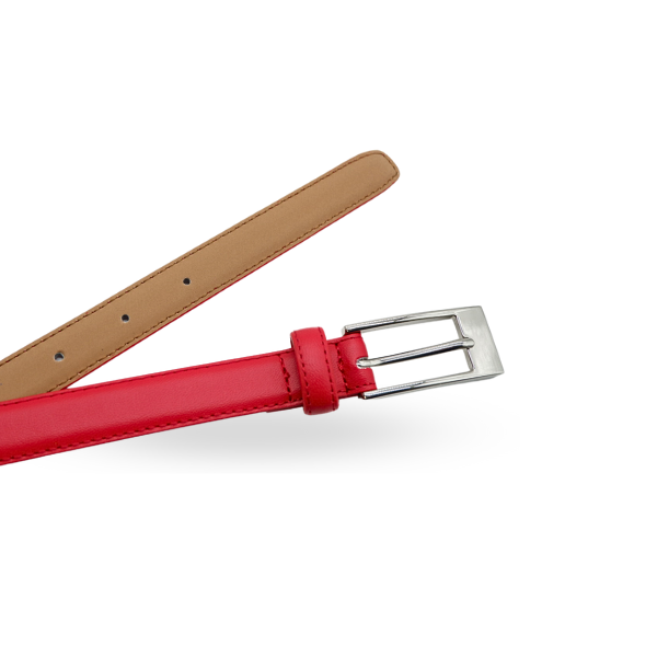 DEANEEN - Womens Red Genuine Leather Belt