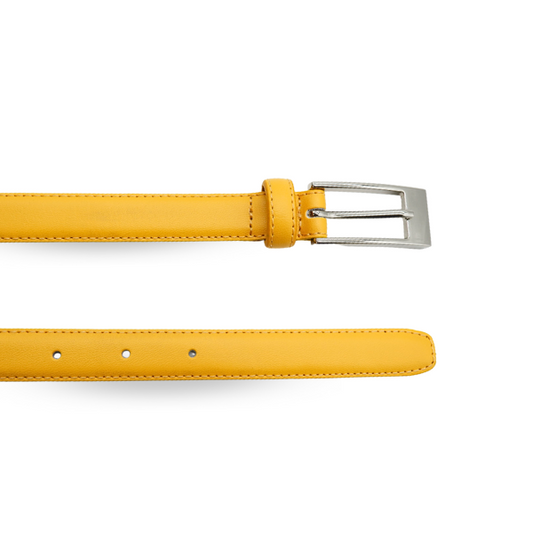 DEANEEN - Womens Yellow Genuine Leather Belt