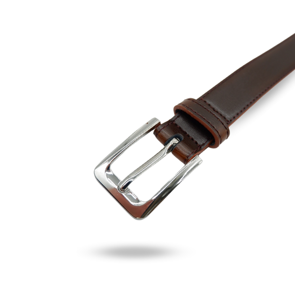 NADGEE - Women's Brown Genuine Leather Belt with Silver Buckle