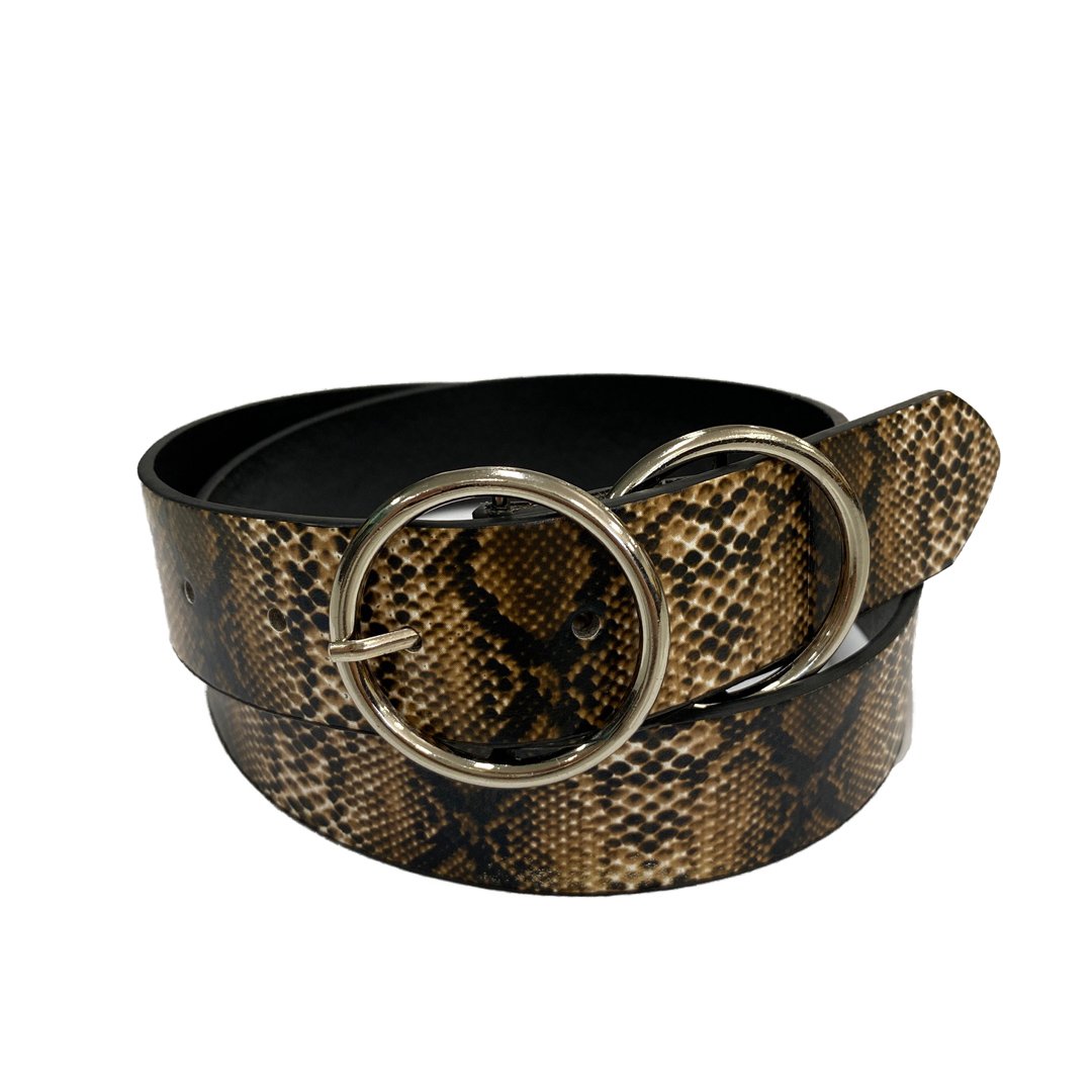 TOWNSVILLE - Womens Snake Skin Double Ring Leather Belt