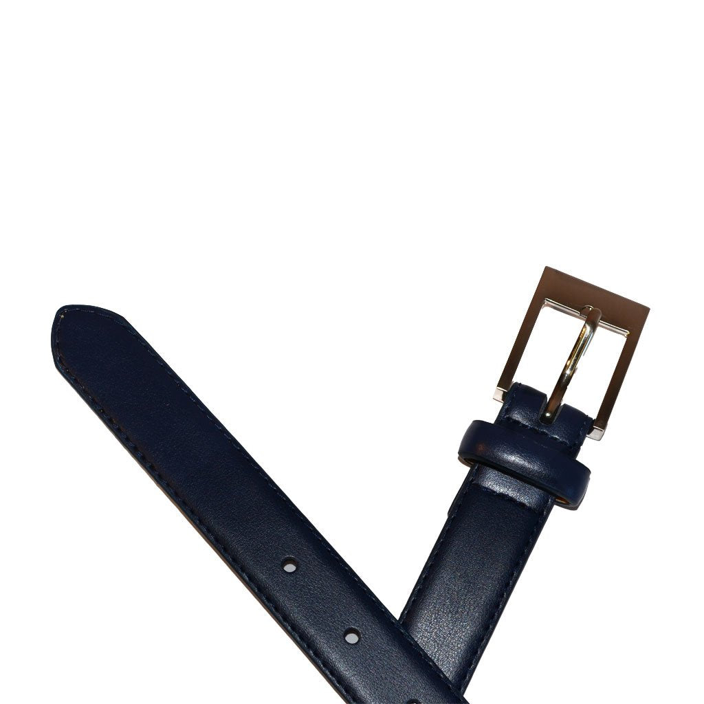 PRESTON - Navy Blue Genuine Leather Boys Belt