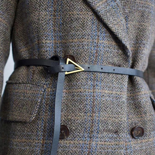 SUNBURY - Tan Genuine Leather Belt with Triangle Buckle