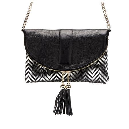 CHISWICK - Addison Road Black & White Weave Crossbody Bag - Belt N Bags