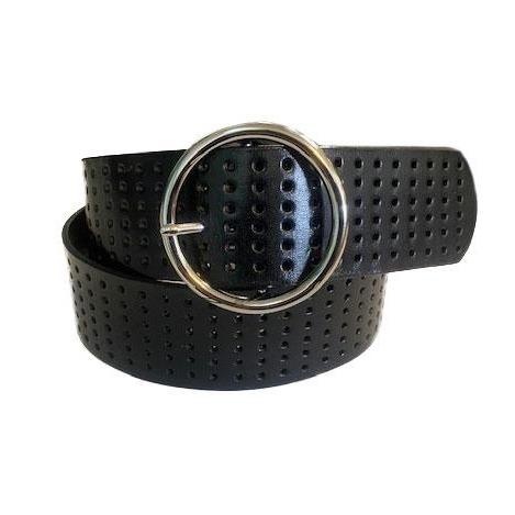 MIRANDA - Black Genuine Leather Belt - Belt N Bags