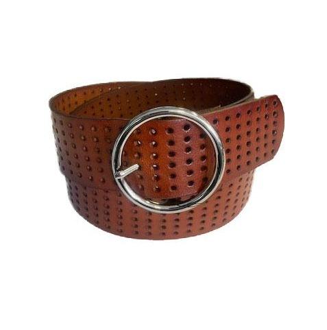 MIRANDA - Dark Tan Genuine Leather Belt  - Belt N Bags