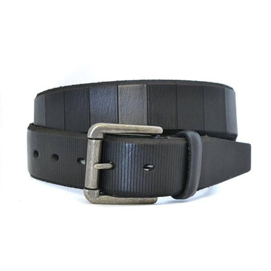 AARON - Mens Black Genuine Leather Belt - Belt N Bags