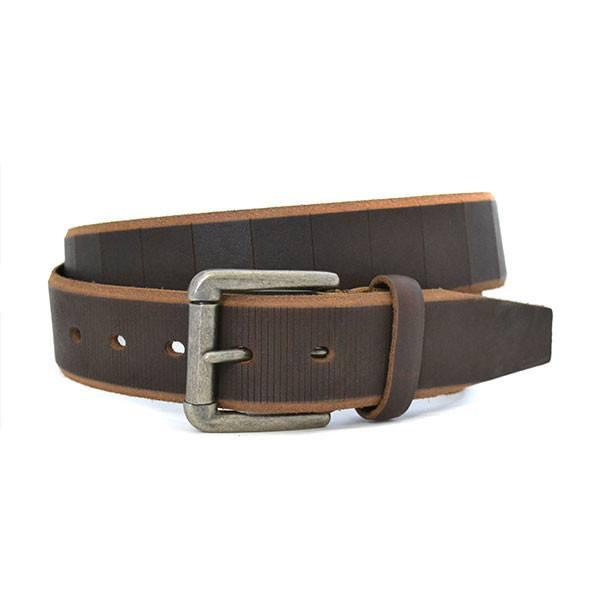 AARON Mens Brown Genuine Leather Belt The Fitting Belt Company