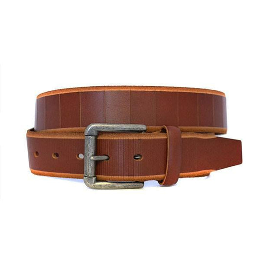 AARON - Mens Tan Genuine Leather Belt - Belt N Bags