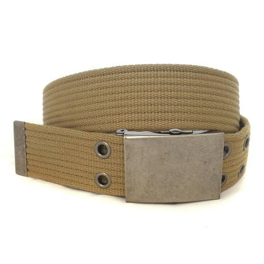 ALONSO - Light Brown Canvas Webbing Belt - Belt N Bags
