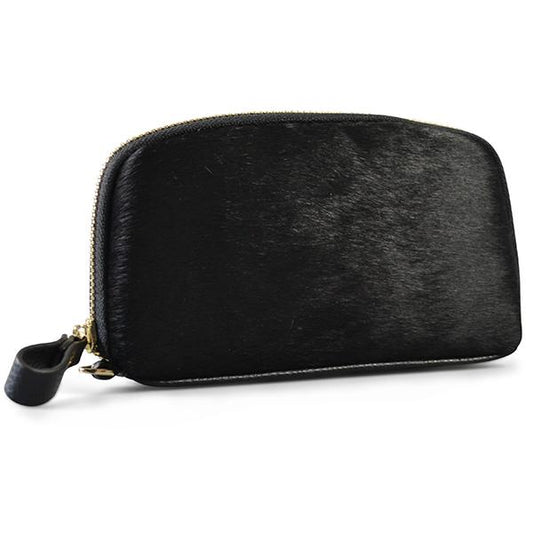 CARMICHAEL - Ladies Black Leather Cowhide Wristlet Wallet Purse - Belt N Bags