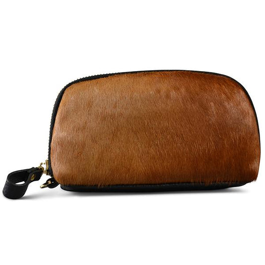CARMICHAEL - Ladies Brown Leather Cowhide Wristlet Wallet Purse - Belt N Bags