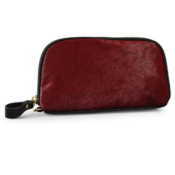 CARMICHAEL - Ladies Brown Red Leather Cowhide Wristlet Wallet Purse - Belt N Bags