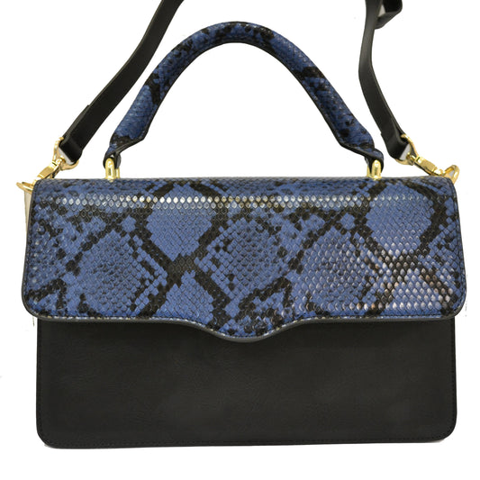 Billie - Snakeskin Faux Leather Crossbody with Interchangeable Lids - Belt N Bags