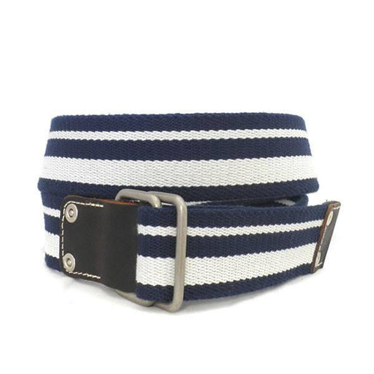 CAMPBELL - Mens Navy & White Webbing Belt - Belt N Bags