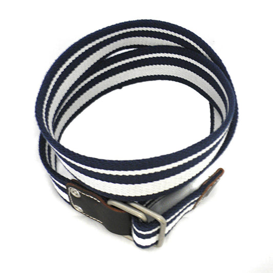 CAMPBELL - Mens Navy & White Webbing Belt - Belt N Bags