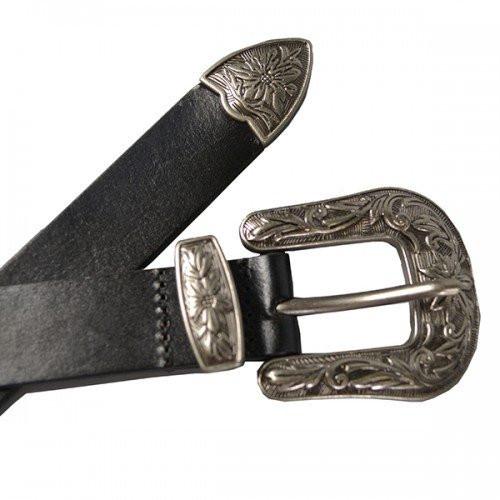 CAMDEN - Leather Black Western Belt  - Belt N Bags