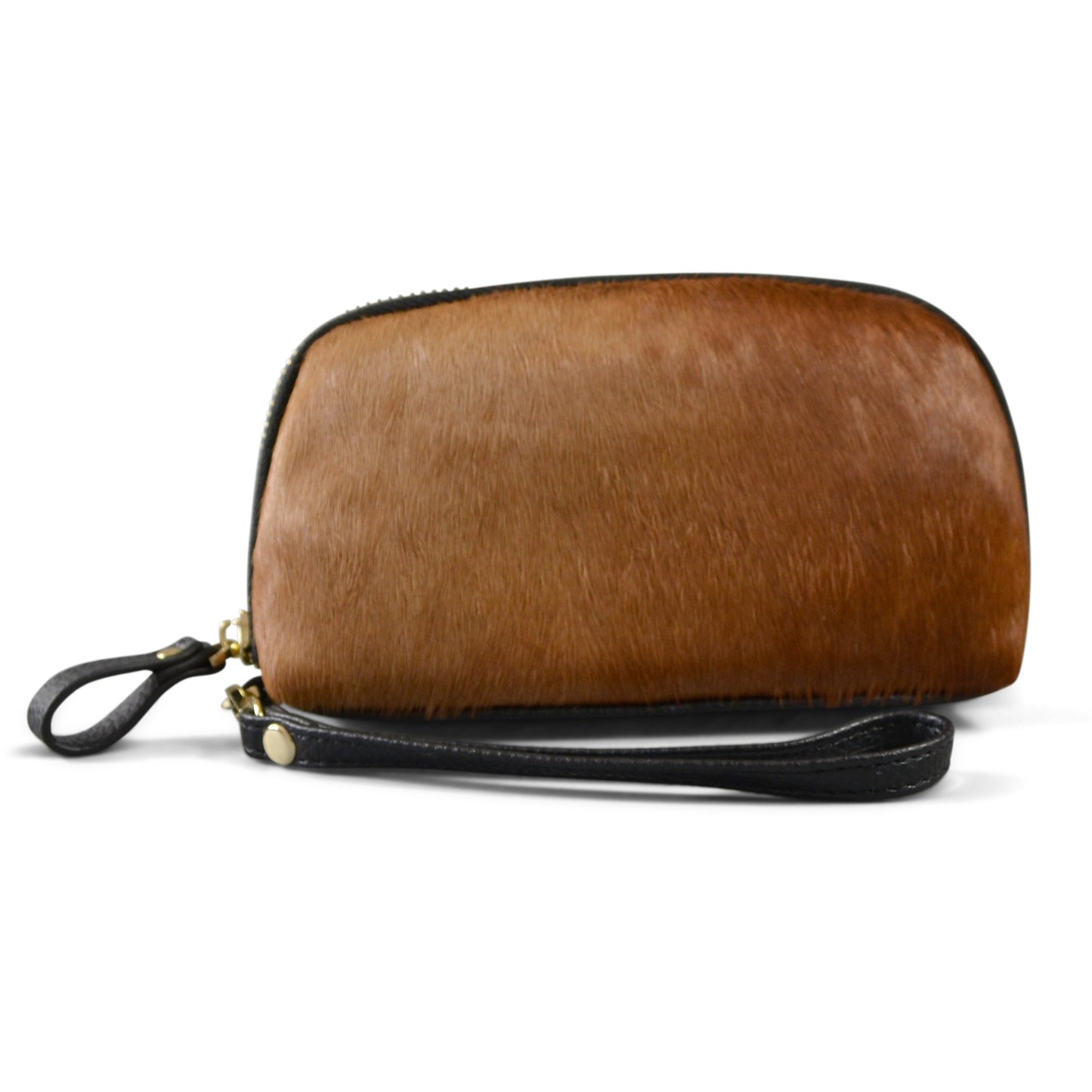 CARMICHAEL - Ladies Brown Leather Cowhide Wristlet Wallet Purse - Belt N Bags