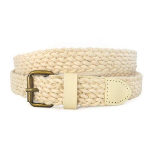 DANNY - Casual Cream Cotton Webbing Belt - Belt N Bags