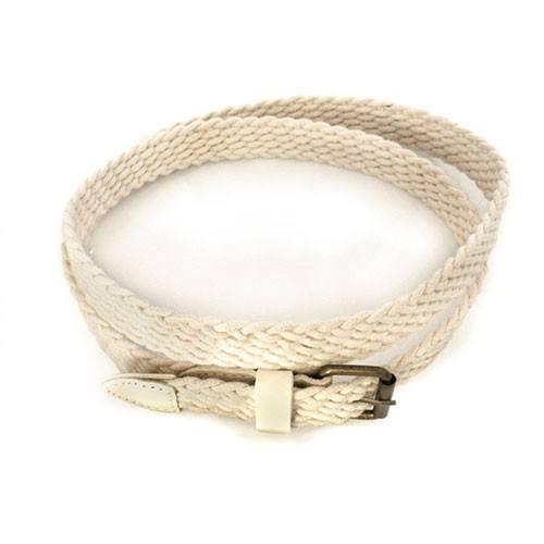 DANNY - Casual Cream Cotton Webbing Belt - Belt N Bags