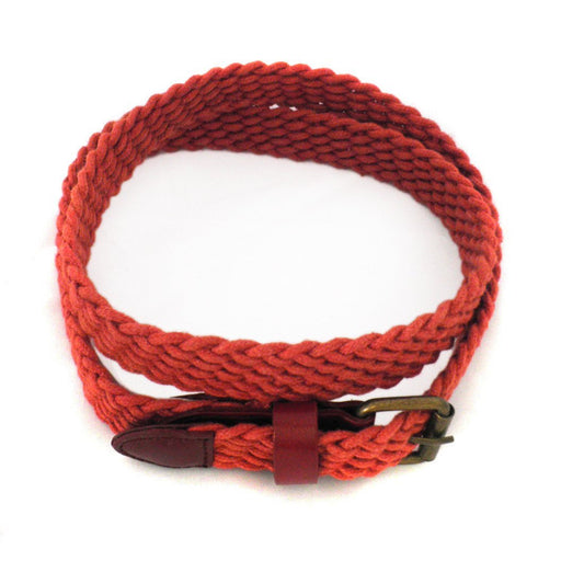 DANNY - Casual Rust Cotton Webbing Belt - Belt N Bags