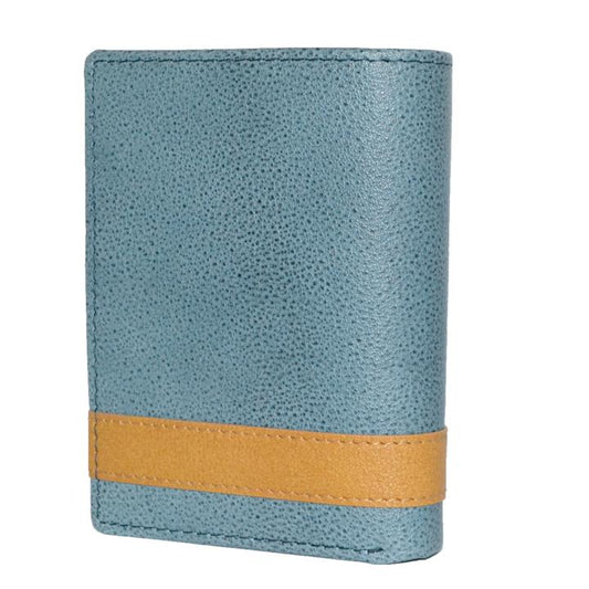 JUSTIN - Teal and Tan Genuine Leather Wallet - BeltNBags