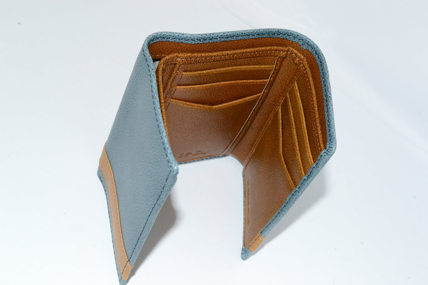 JUSTIN - Teal and Tan Genuine Leather Wallet - Belt N Bags