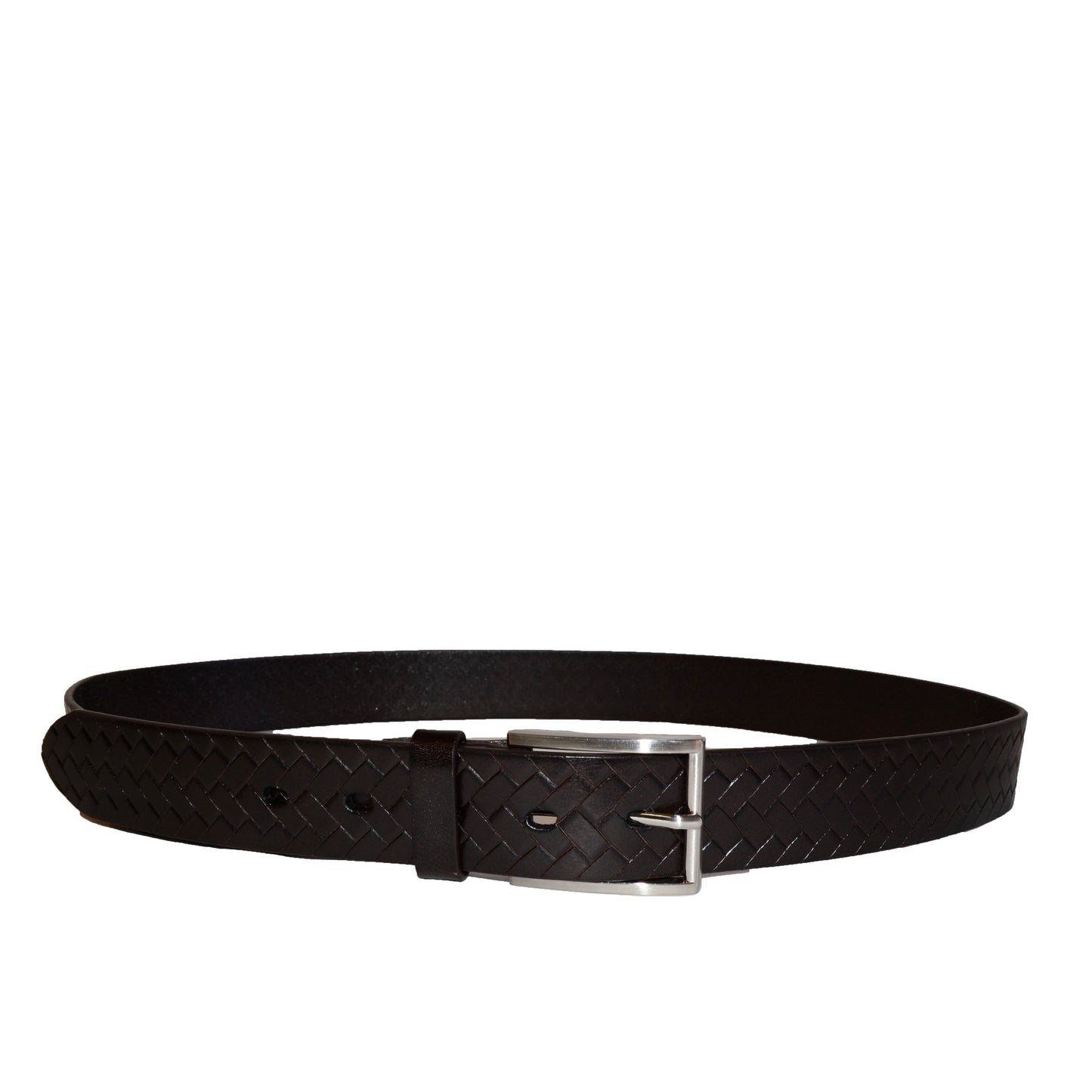 GABRIEL - Mens Dark Brown Leather Textured Belt - Belt N Bags