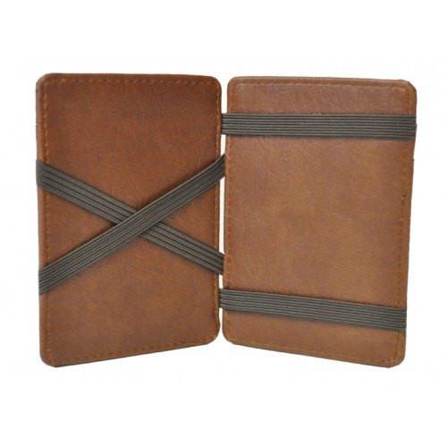 LINCOLN - Mens Tan Light Flip Faux Leather Magic Wallet - BeltNBags