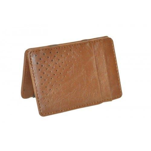 LINCOLN - Mens Tan Light Flip Faux Leather Magic Wallet - BeltNBags