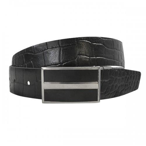 DYLAN - Mens Black Genuine Leather Reversible Belt - Belt N Bags