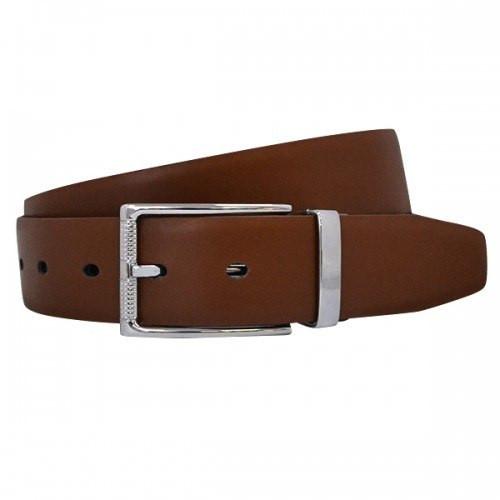 ELTON - Mens Tan and Black Leather Belt - Belt N Bags