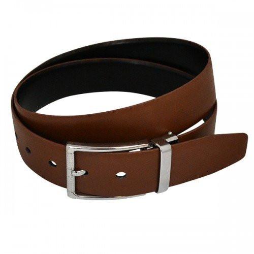 ELTON - Mens Tan and Black Leather Belt - Belt N Bags