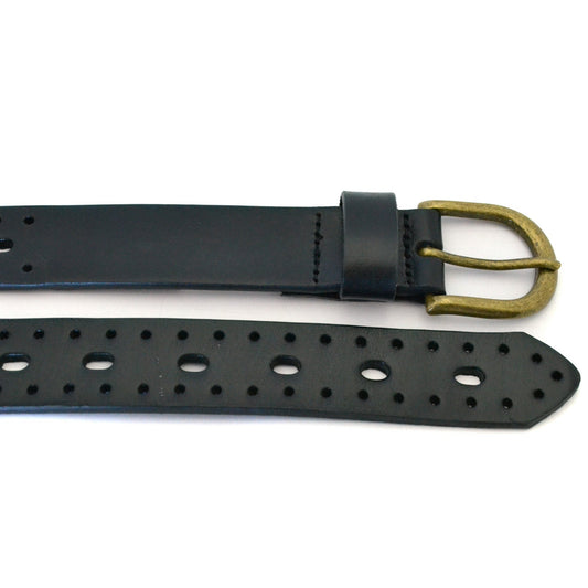 ENID - Womens Black Leather Belt  - Belt N Bags