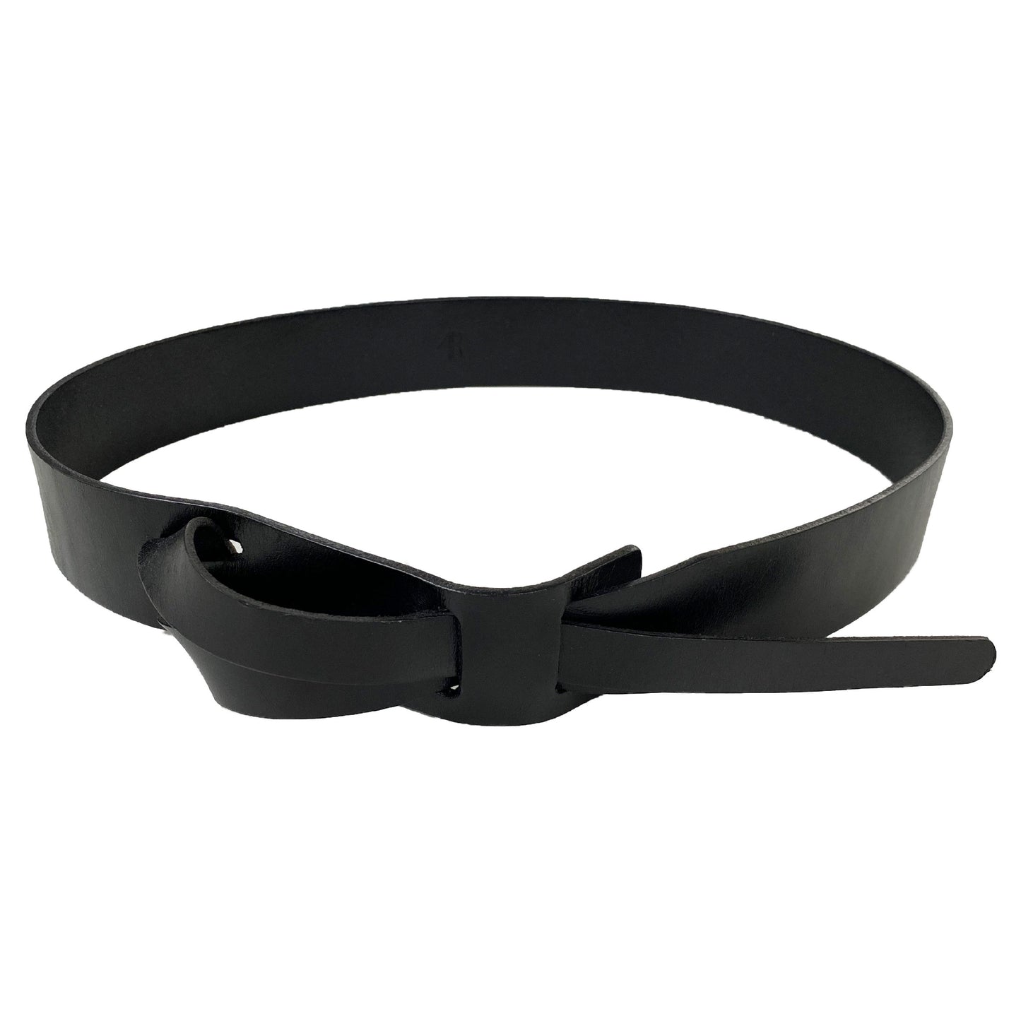 FRESHWATER - Black Genuine Leather Knot Belt