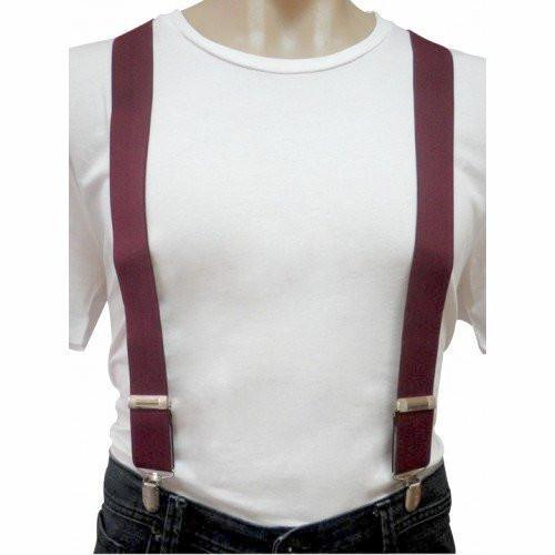 GERALD - Mens Maroon Fashion Braces - Belt N Bags