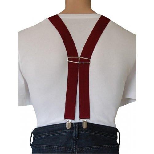 GERALD - Mens Maroon Fashion Braces - Belt N Bags