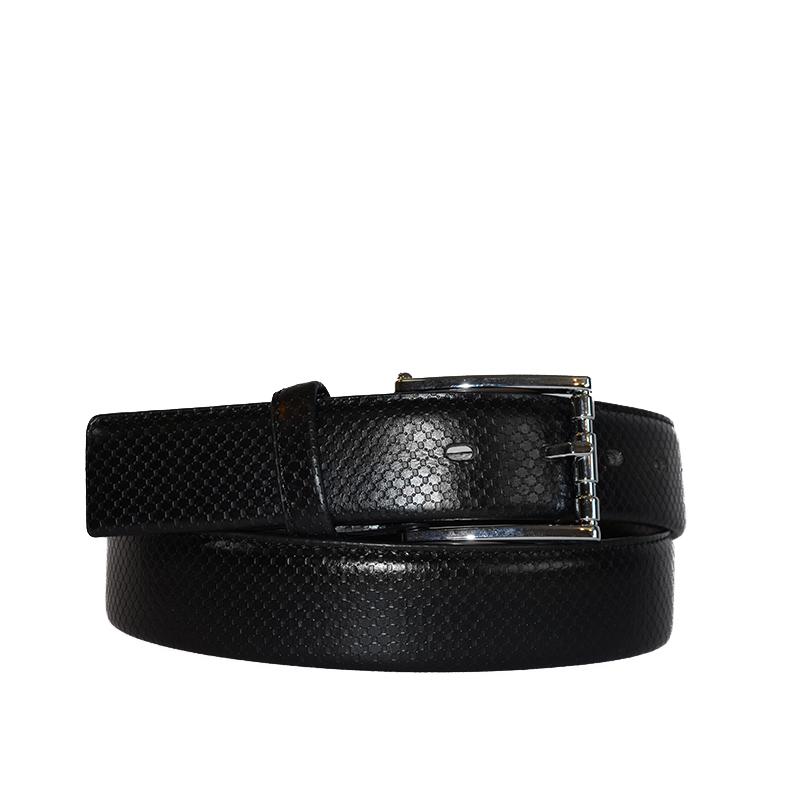 HARRIS - Mens Black Snake Texture Leather Belt - Belt N Bags