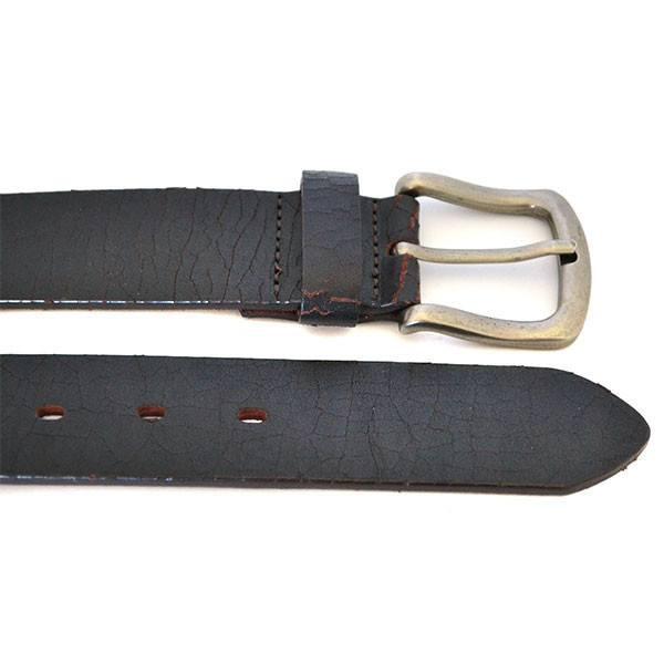 HEATH - Mens Brown Leather Belt with Crackle Finish - Belt N Bags