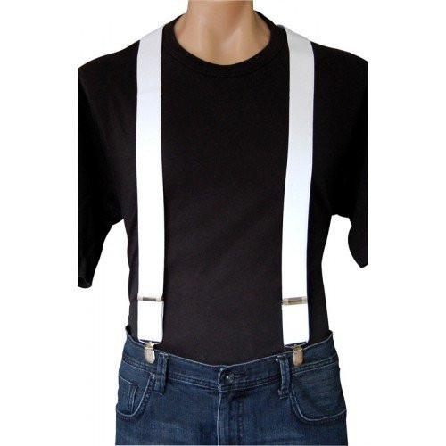 HOWARD - Mens Classic White Fashion Braces - Belt N Bags