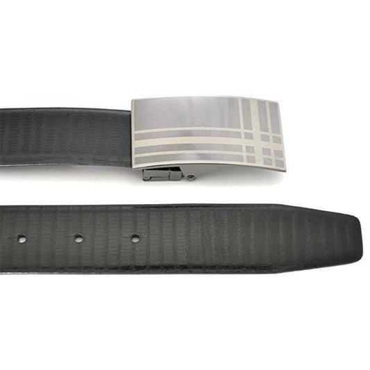 JACKSON - Mens Tapered Edge Black Leather Belt - Belt N Bags