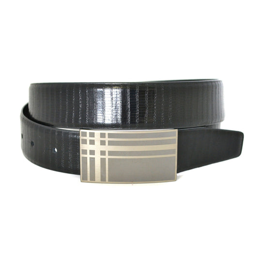 JACKSON - Mens Tapered Edge Black Leather Belt - Belt N Bags