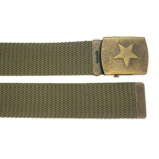 KELSO - Mens Khaki Webbing Belt - Belt N Bags