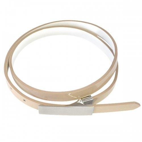 KIMBERLY - Womens Nude Genuine Leather Skinny Belt - BeltNBags